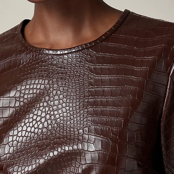 NWT J. Crew Collection croc-embossed mini dress - Picture 3 of 5